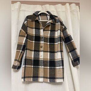 Chic Plaid Longline Jacket